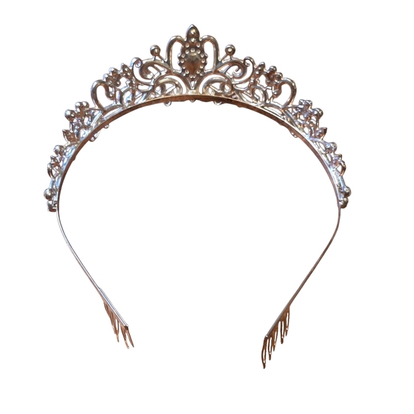 Rhinestone & Silver Tone Princess Tiara Headband